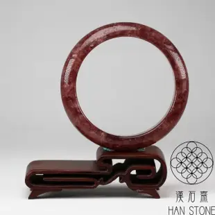 【漢石齋】天然A貨 草莓晶水晶手鐲玉鐲(手圍18.2/版寬14.5mm)