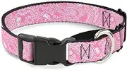 Buckle-Down Martingale Dog Collar - Bandana/Skulls Purple/White - 1" Wide - Fits 15-26" Neck Size - Large