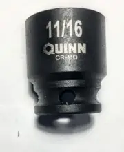 Quinn 11/16" x 3/8" Dr Standard Impact Socket 6 Point Free USA Shipping