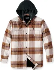 Carhartt Rugged Flex Flannel Hooded Shirt, brown, Size L for Men