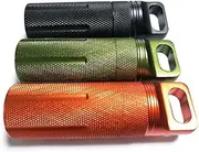 BCOATH 3 PCS Mini Aluminum Alloy Pill Fob Holder Durable Single Case for Keys Tablets Medicine for Outdoor Use Clippable Keychain Design Random Color
