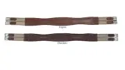 M. Toulouse Contour Shaped Padded Leather Girth - Cognac, Chocolate - Var. Sizes
