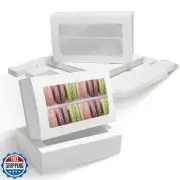 UXPEYIC 30 Pack Macaron Boxes for 12, Macaron Gift Box with Clear Window, Whi
