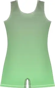 [GAIGEO] Girls Gymnastics Leotards Toddlers Unitard Leotard with Shorts Camouflage Green Light Gradient 2-3t