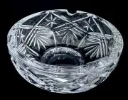 Vintage Bohemia Czech Republic Hand Cut Crystal Ashtray