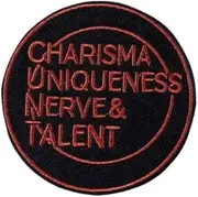 [Pinstant] Charisma Uniqueness Nerve & Talent Drag Humor Joke Phrase LGBTQ Trans Transgender Queer 2.8" Iron On Patch for Clothing