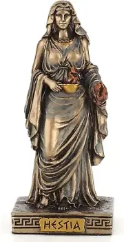 Bronze Hestia Mini Statue Sculpture Greek Roman Mythology Goddess 3.5" Veronese