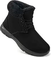[Ecetana] Winter Boots for Women Snow Warm Fur Lined Waterproof Ankle Booties Lace Up Non Slip Flat Comfortable Womens Shoes