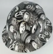 New Full Brim Hard Hat Custom Hydro Dipped TIRES. Free Shipping