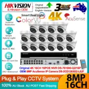 Hikvision 16CH 4K 8MP Hybrid Light Acusense CCTV System Kit OEM IP Camera Mic