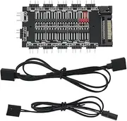 EMSea 2-in-1 Synchronous RGB Control Hub PWM 4pin and 5V 3pin ARGB GPU Fan Lighting Control with Sata Power Port Expansion Motherboard Interface