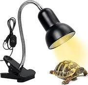Reptile Heat Lamp, UVA UVB Reptile Light with Clamp, 360° Rotatable Basking Lamp with Switch for Reptiles Tortoise Lizard (UK Plug)
