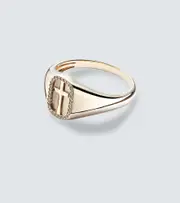 [Sydney Evan] Sydney Evan Cross Icon 14kt gold ring with diamonds K gold
