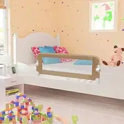 Toddler Safety Bed Rail Taupe 120x42 cm Polyester Baby Bed Guard Safety Barrier