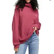 FREE PEOPLE Berry Softly Structured Turtleneck Knit Tunic Sweater Dress S 4/6