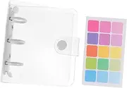 KALLORY 2Pcs Mini Transparent Loose Leaf Binder Practical Notepad Cover for Students Office Use Simple Elegant Diary Cover and Easy to Clean for Classrooms