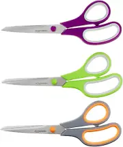 Stainless Steel Scissors for Office, Crafts, Multipurpose, Sharp, Comfort Grip,