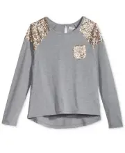 Epic Threads Big Kid Girls Sequin Top Size L Color Pewter Heather