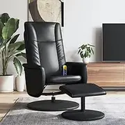 Massage Recliner Chairs Black Faux Leather Comfy Chair for Reading Room, Reclining Living Room Furniture, Comfy Sofa for Gaming, Space Saving Sala