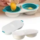 Egg Cooker Boiler Double Cup Poacher Eggs Cookware Steamer Maker Poach Microwave