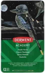 Derwent Academy Metallic Colour Pencil Tin of 12
