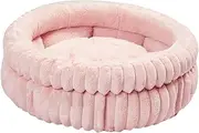 ＫＬＫＣＭＳ Pet Bed Pet Self Warming Bed Snooze Soft Kennel, Indoor Pet Cat Nest Pet Sleeping Mat for Poodle, Pomeranian Kitten Dog Puppy, Pink S