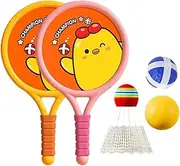 Cartoon Badminton Racket,1 Pair Kids Sport Set Badminton Racket with Balls - Children Aged 3 Years Sport Game Parent-Child Interaction for Playground, Park