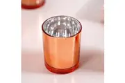 40 Pack Copper Votive Tealight Candle Holders Valentines Day Mercury Wedding Decor Glass Candlestick Party Decorations Bridal Baby Shower Event