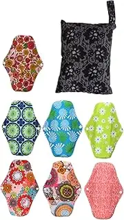 Ipetboom Bamboo Charcoal Sanitary Napkin Set 8pcs Reusable Pads Maternity Pads Soft Comfortable Washable Sanitary Napkins