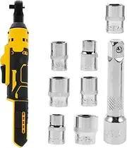 Electric Ratchet Wrench, 74 ft-lbs 3/8inch Cordless Power Ratchet Wrench Brushless Torque Ratchet with 1/4inch Adapter Compact, Electric Ratchet Driver for Car Narrow Space