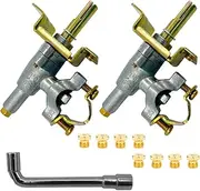 MENSI Gas Control Valve Fits for 36" Blackstone Tabletop Griddle 4 Burner and 2 Burner Grill 1554, 1565 Replacement Valve 2 Packs with Universal Orifice to Get Higher or Lower BTU