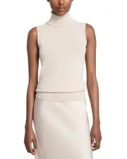 Michael Kors Collection Cashmere Sleeveless Turtleneck Sweater