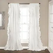 [Lush Decor] Reyna Window Curtain Panel Pair, 84" x 54", White