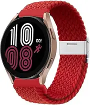 [SUPENG] 20mm 22mm Band Compatible with Samsung Galaxy Watch 4/5 44mm 40mm 4 Classic Bracelet Braided Solo Loop Correa Galaxy Watch 5 Pro 45mm Strap (Color : Red, Size : Galaxy 4 44mm 40mm)