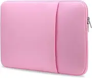 LAPOOH B2015 Laptop Sleeve Soft Zipper Pouch 14'' Laptop Bag Replacement for MacBook Air Pro Ultrabook Laptop Pink