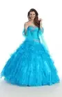 Savoy’s Bellezza quinceanera sweet sixteen ruffles turquoise dress size 12