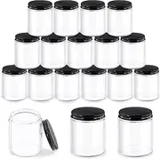 Glarks 8 Pack 8oz Glass Jars with Lids, Round Clear Glass Jars with Inner Liner and Black Lids for Storing Creams, Beauty Products, Cosmetic and Ointments