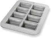USA Pan Bakeware Aluminized Steel Mini Loaf Pan, 8-Well