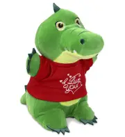 DolliBu Snug-Mooshies Valentine Plush Standing Alligator with Shirt - 10 Inches