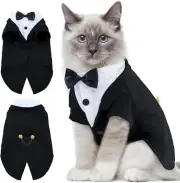 Cat Tuxedo Outfit, Sphynx Cat Costume Formal Suit with Bow Tie, Stylish Cat Shir