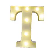 Catzon Decorative Led Light Up Number Letters White Plastic Marquee Number Lights Sign Party Wedding Decor Battery Operated (T)