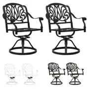 2x Swivel Garden Chairs Outdoor Patio Seat Cast Aluminium Multi Colours vidaXL