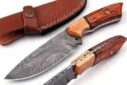 Damascus Knives for Hunting Skinning - Fixed Blade Hunting Knife with Sheath..