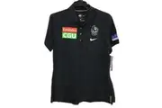 AFL Nike Collingwood Magpies Black Polo Shirt Short Sleeve Ladies Sz XS NEW