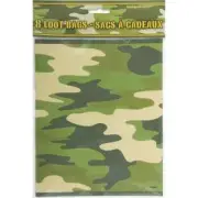 Camouflage Camo Army Military Armed Forces Birthday Party Plastic Loot Bags x 8