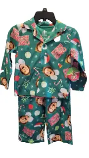 Kids Buddy the Elf Christmas Pajamas 2 Piece Set Size 4 New