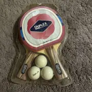 Duplex 6 Star Ping Pong Paddle Set of 2 Table Tennis Rackets with 3 Balls