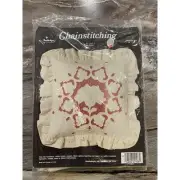 Vintage Chainstitching Pillow Kit NeedleMagic Lotus Flower Lace Ruffle Accent