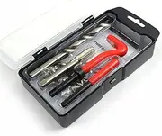 15Pcs Thread Repair Kit, M14x1.5mm Metric Helicoil Thread Repair Insert Kit with HSS Drill Bits Taps Threaded Inserts Screw Tap Installation Breaking Tool for Auto Repairing