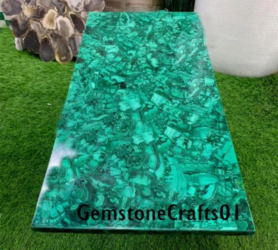 Green Malachite Stone Dining Table Top Handmade Custom Table Furniture Decor Top